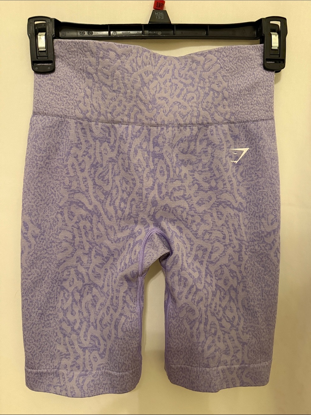 Gymshark XS Lilac Animal-Print Shorts 7in Inseam
